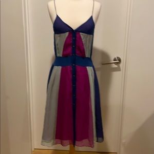 Multi colored silk dress